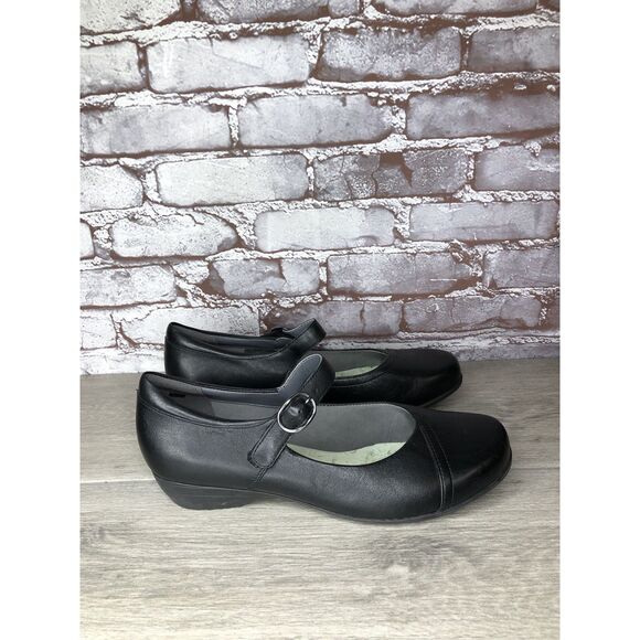 Dansko Fawna Black Milled Nappa Leather Mary Jane Shoes Clog Women's 11M US/42EU - Picture 13 of 16